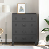 vidaXL Industrial-Style Chest of Drawers 78x40x93 cm Metal Black