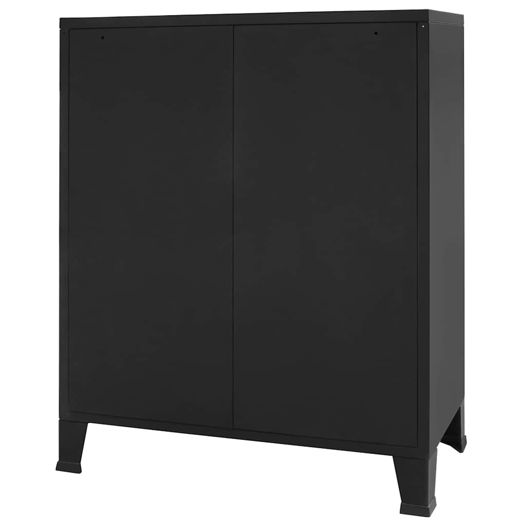 vidaXL Industrial-Style Chest of Drawers 78x40x93 cm Metal Black