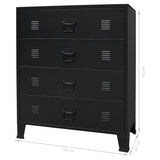 vidaXL Industrial-Style Chest of Drawers 78x40x93 cm Metal Black