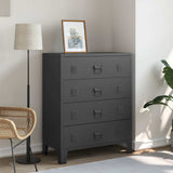 vidaXL Industrial-Style Chest of Drawers 78x40x93 cm Metal Black