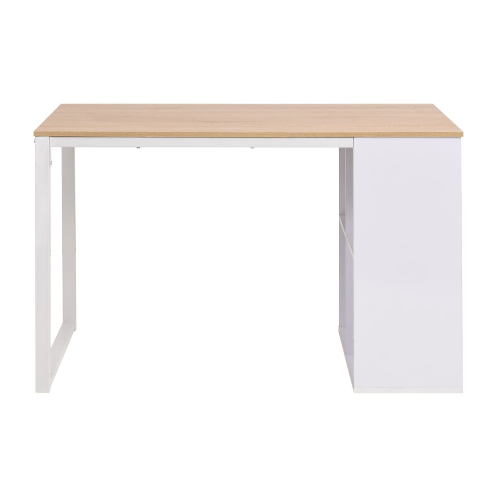 vidaXL Schrijftafel 120x60x75 cm eikenkleur en wit