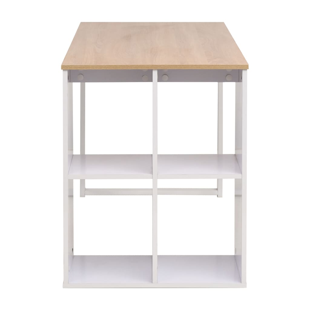 vidaXL Schrijftafel 120x60x75 cm eikenkleur en wit