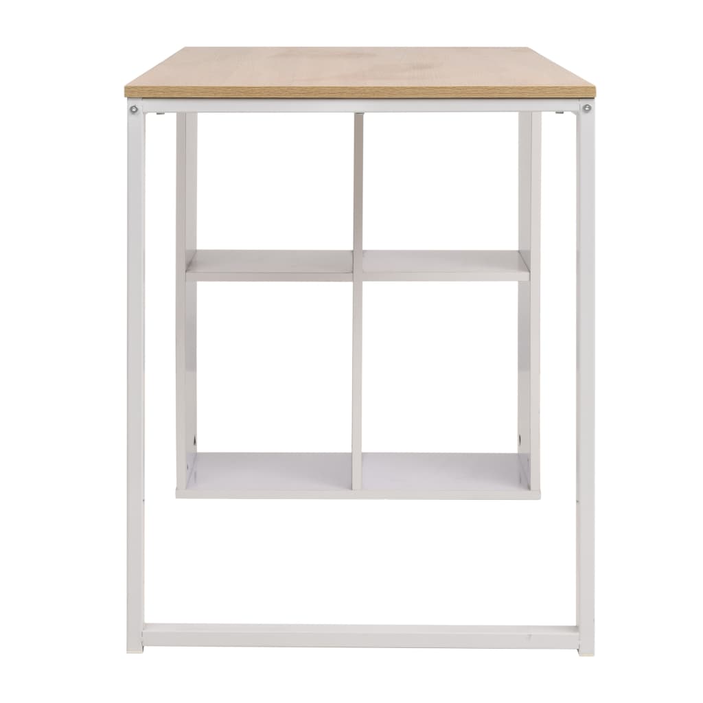 vidaXL Schrijftafel 120x60x75 cm eikenkleur en wit