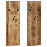 vidaXL Wall-Mounted Coat Racks 2 pcs 36x110x3 cm Solid Mango Wood