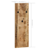 vidaXL Wall-Mounted Coat Racks 2 pcs 36x110x3 cm Solid Mango Wood