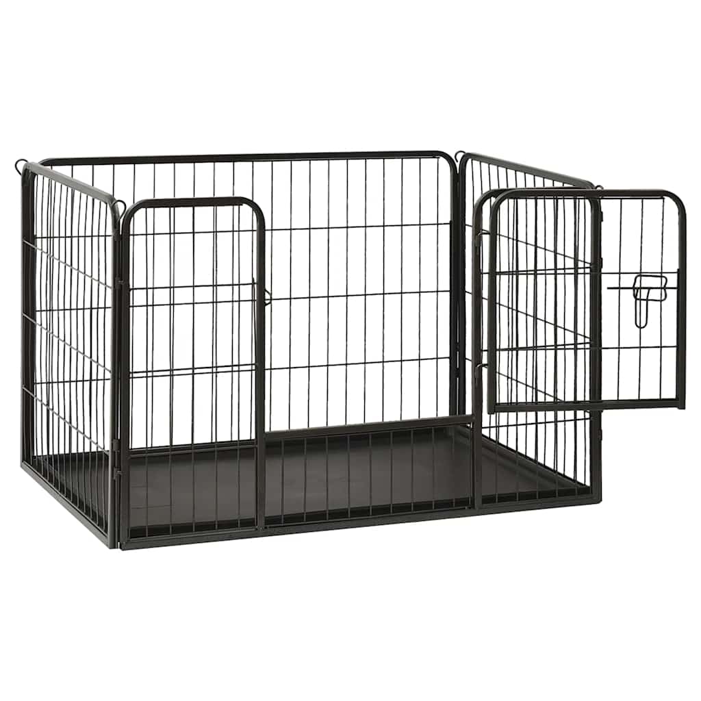 vidaXL Playpen 91.5x59x61 cm steel