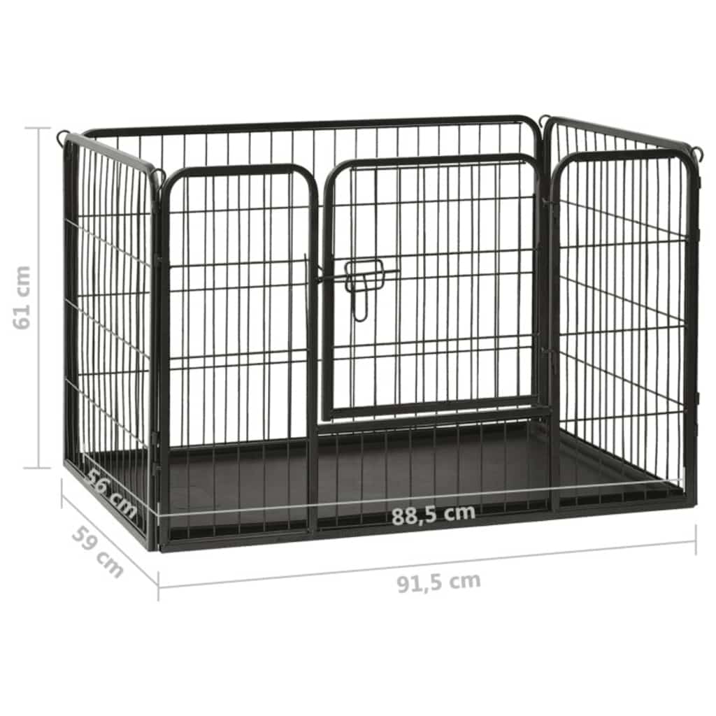 vidaXL Playpen 91.5x59x61 cm steel