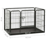 vidaXL Playpen 91.5x59x61 cm steel