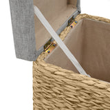 vidaXL Pouf Set Seagrass Grey 2-piece