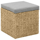 vidaXL Pouf Set Seagrass Grey 2-piece