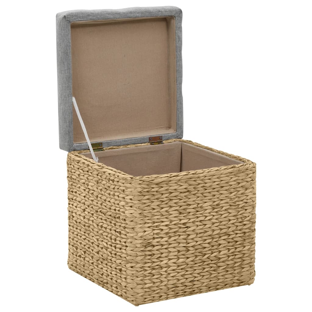 vidaXL Pouf Set Seagrass Grey 2-piece
