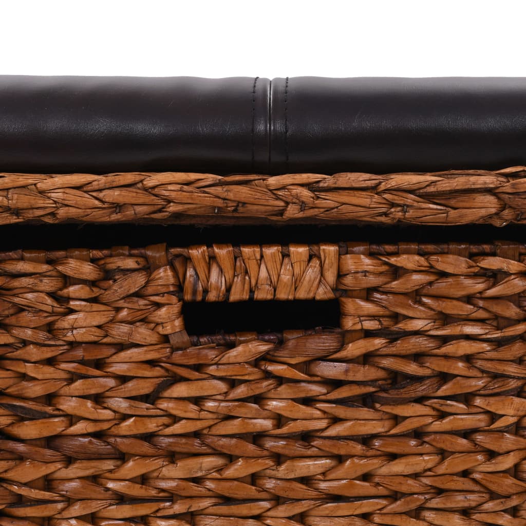 vidaXL Bench with 3 Baskets 105x40x42 cm Seagrass Brown