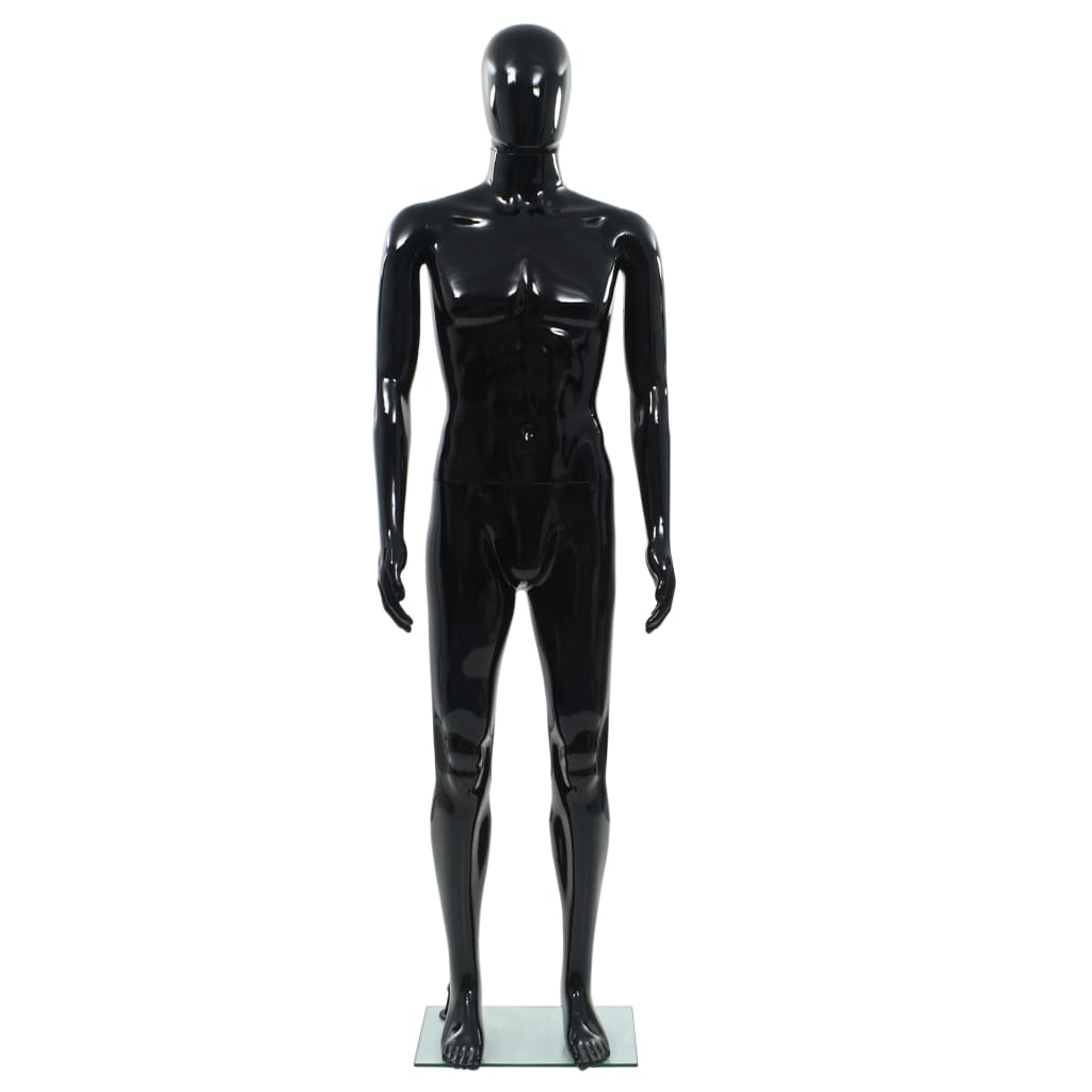 vidaXL Male Mannequin with Glass Base 175 cm Glossy White