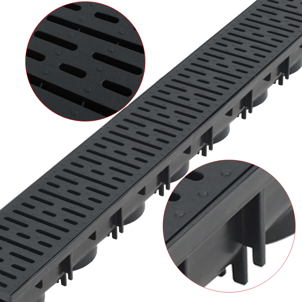 vidaXL Drain Channels 3 m Galvanized Steel 3 pcs