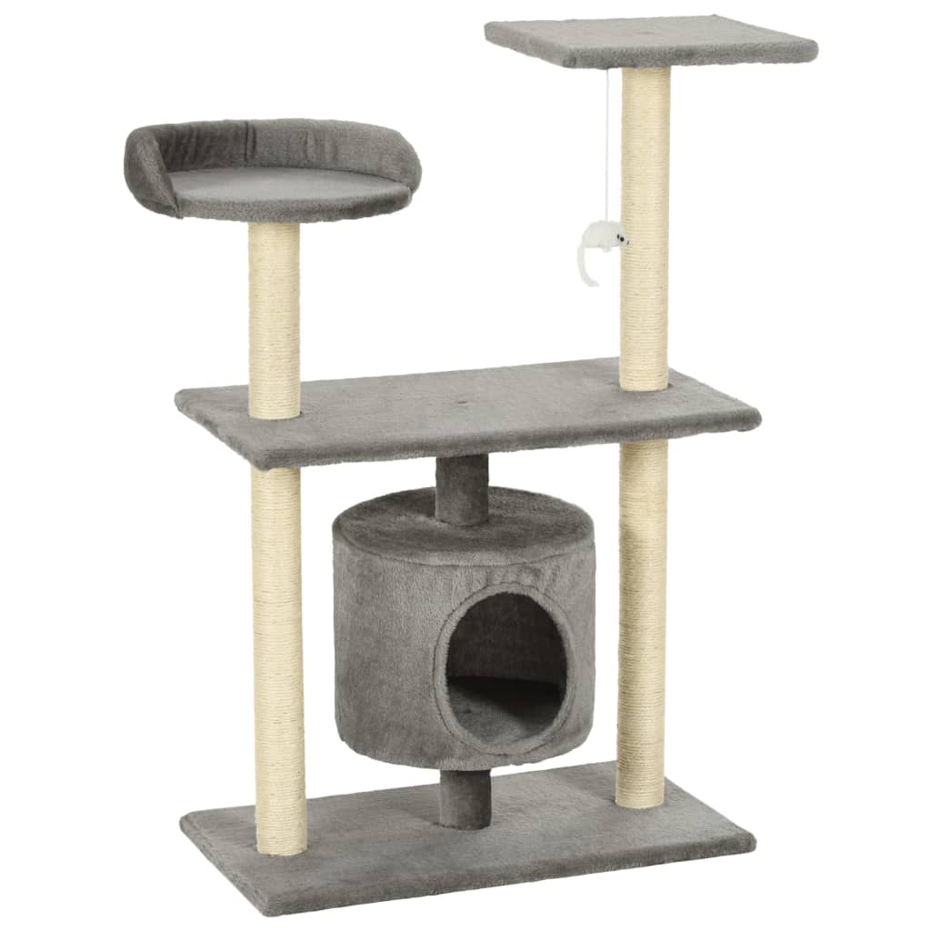 vidaXL Kattenkrabpaal met sisal krabpalen 95 cm grijs