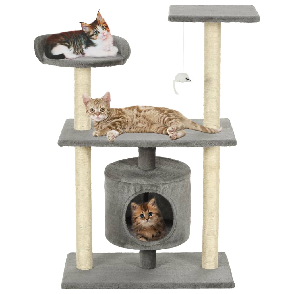 vidaXL Kattenkrabpaal met sisal krabpalen 95 cm grijs