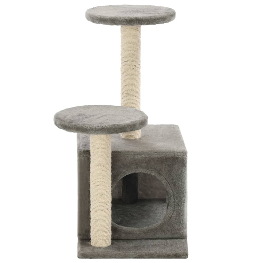 vidaXL Cat Scratching Post with Sisal Scratching Poles 60 cm Grey