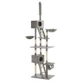 vidaXL Kattenkrabpaal met sisal krabpalen 230-260 cm grijs