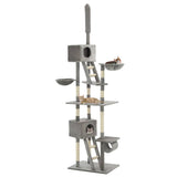 vidaXL Kattenkrabpaal met sisal krabpalen 230-260 cm grijs