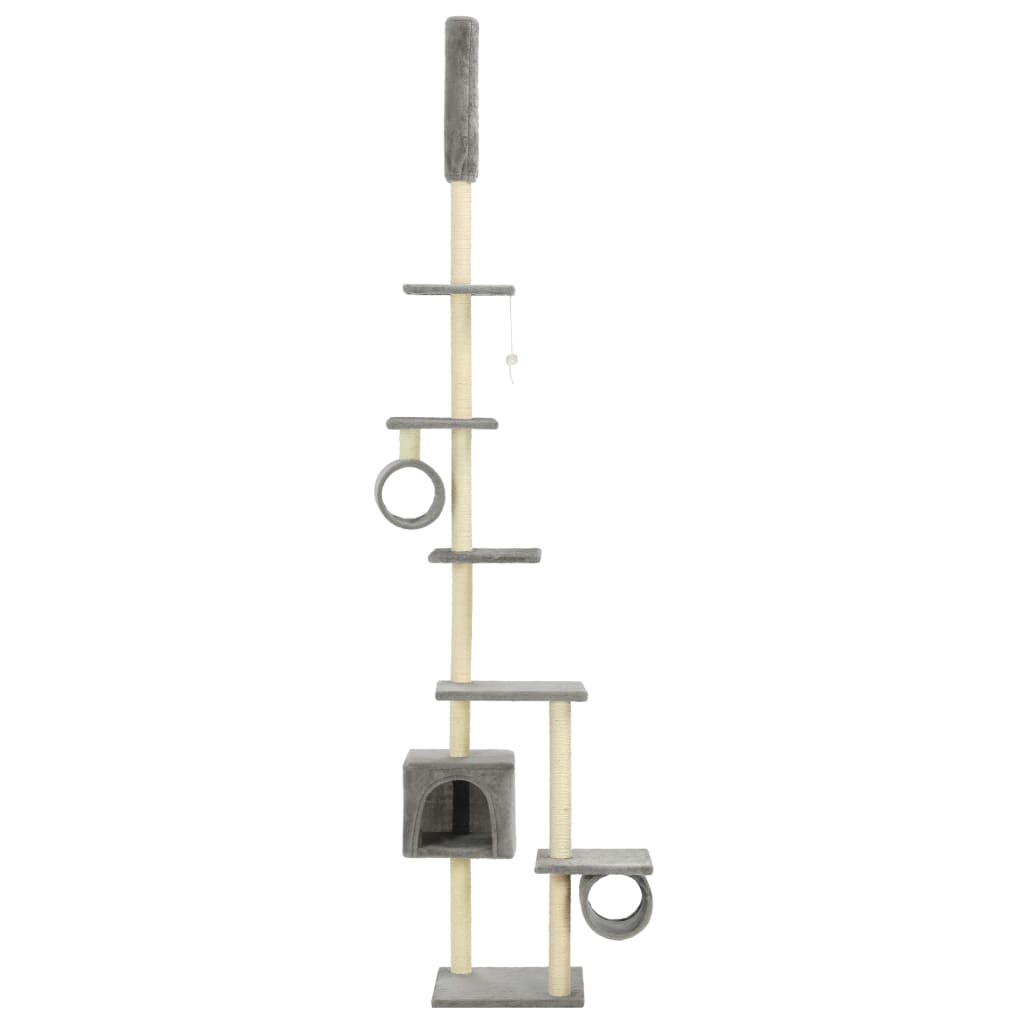 vidaXL Cat Scratching Post with Sisal Scratching Poles 260 cm Grey
