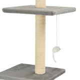vidaXL Cat Scratching Post with Sisal Scratching Poles 260 cm Grey