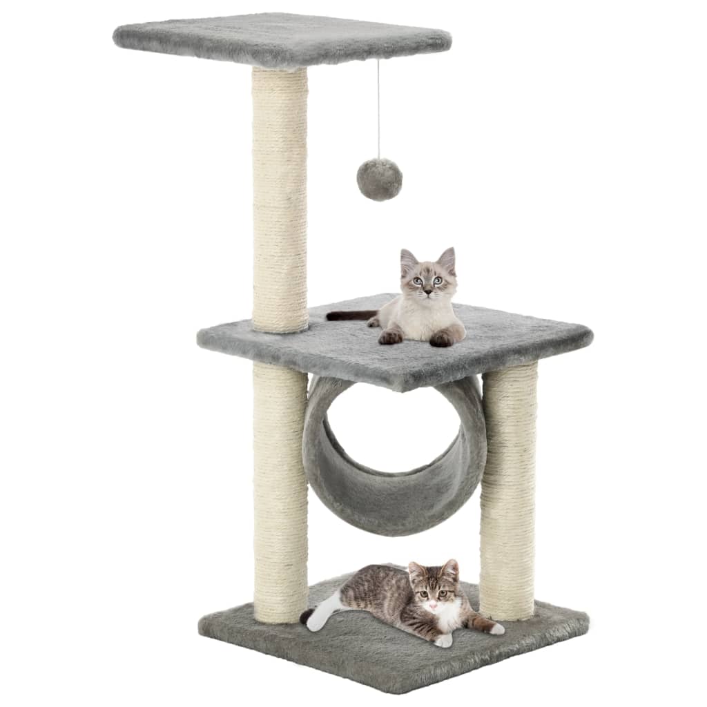 vidaXL Kattenkrabpaal met sisal krabpalen 65 cm grijs
