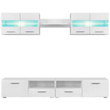 vidaXL TV Cabinet Set with LED Lights High Gloss White 5-piece