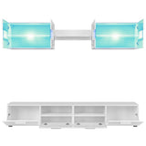 vidaXL TV Cabinet Set with LED Lights High Gloss White 5-piece