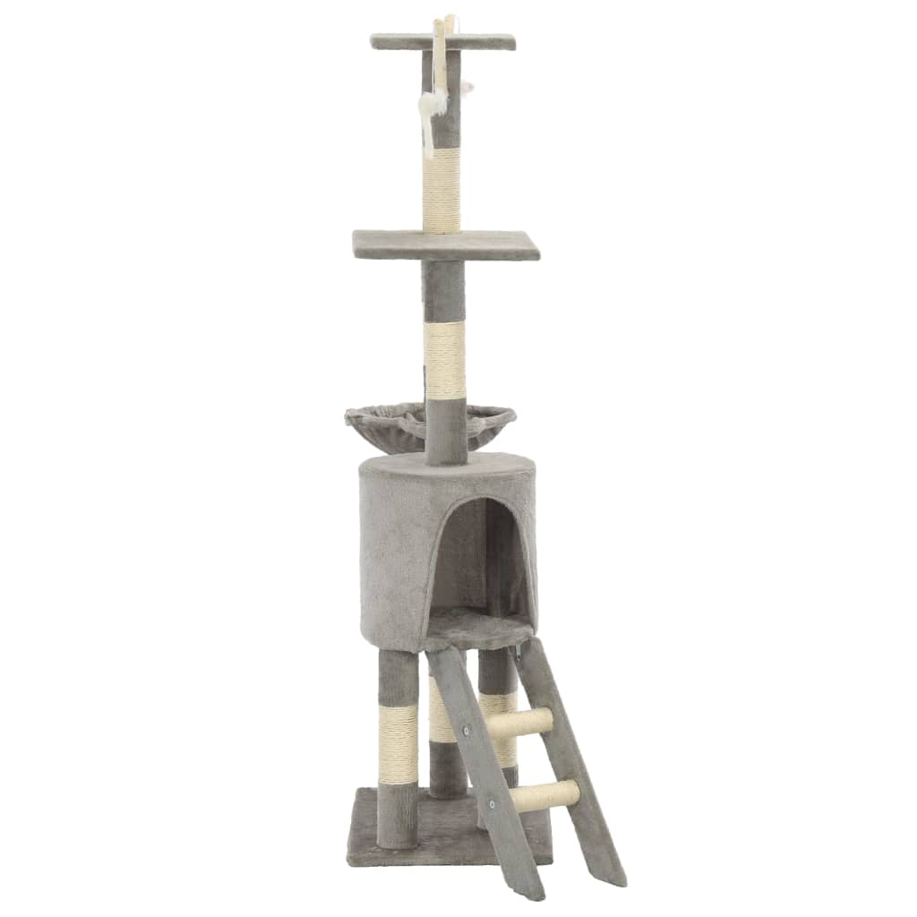 vidaXL Cat Tree with Sisal Scratching Posts 138 cm Grey