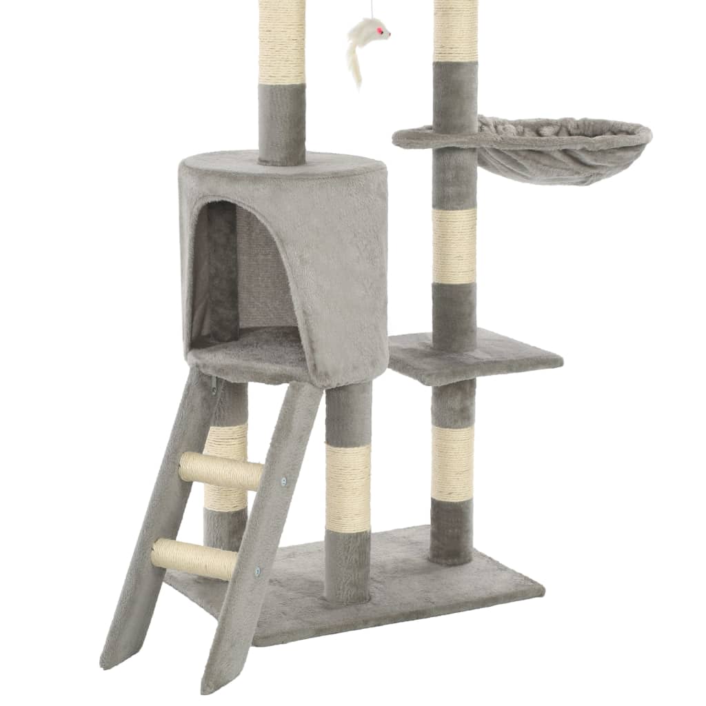 vidaXL Cat Tree with Sisal Scratching Posts 138 cm Grey