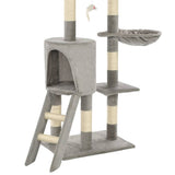 vidaXL Cat Tree with Sisal Scratching Posts 138 cm Grey