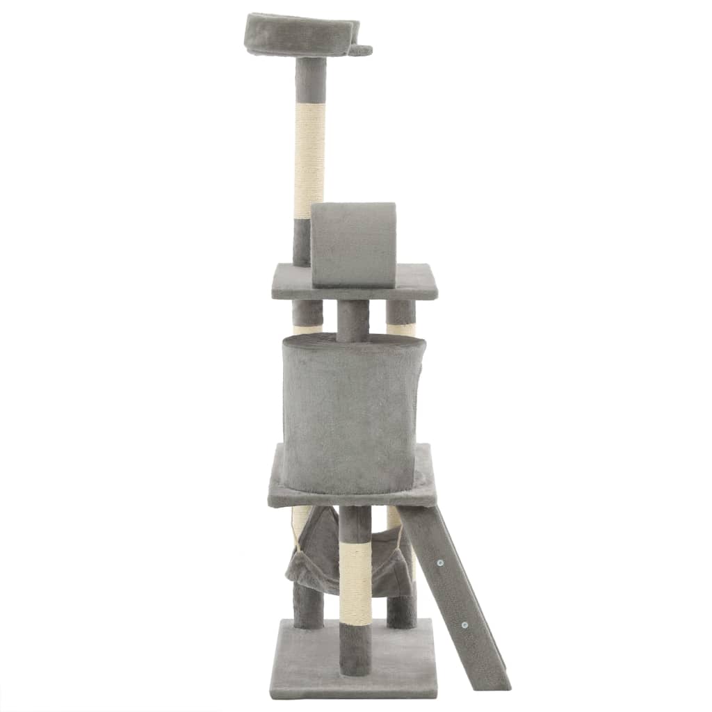 vidaXL Cat Scratching Tree with Sisal Scratching Posts 140 cm Grey