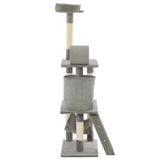 vidaXL Cat Scratching Tree with Sisal Scratching Posts 140 cm Grey