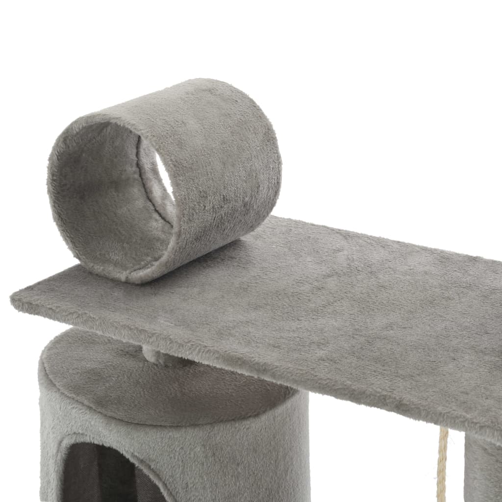 vidaXL Cat Scratching Tree with Sisal Scratching Posts 140 cm Grey