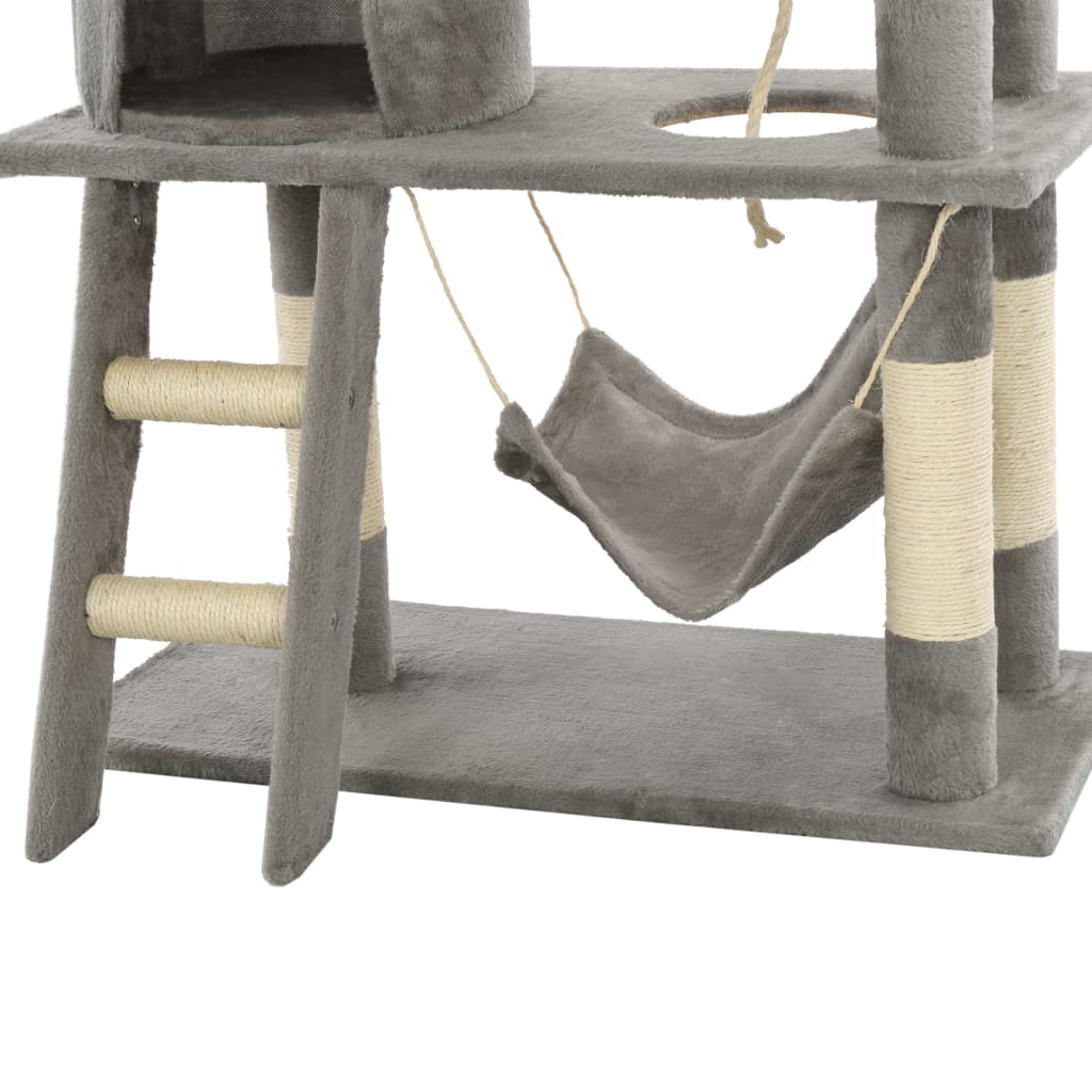 vidaXL Cat Scratching Tree with Sisal Scratching Posts 140 cm Grey