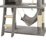 vidaXL Cat Scratching Tree with Sisal Scratching Posts 140 cm Grey