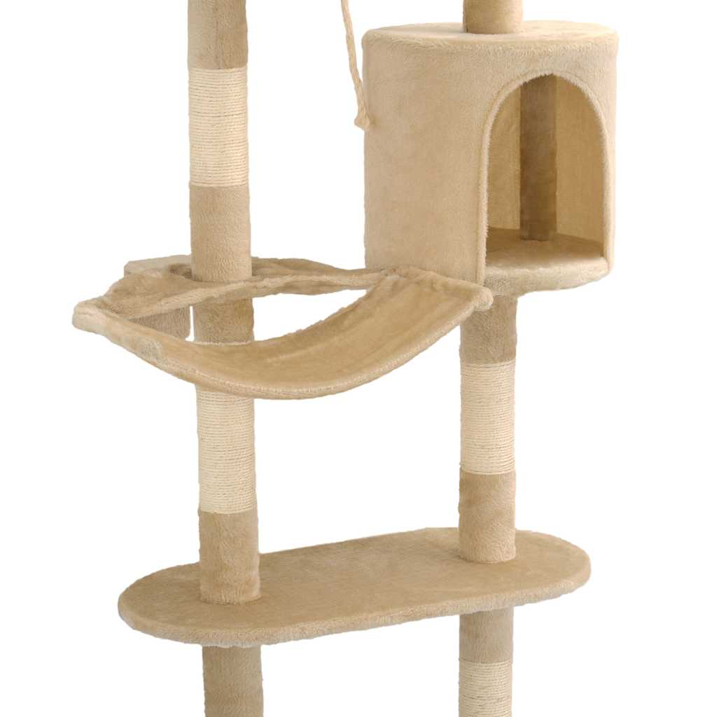 vidaXL Cat Scratching Tree with Sisal Scratching Posts Wall-mounted 194 cm Beige