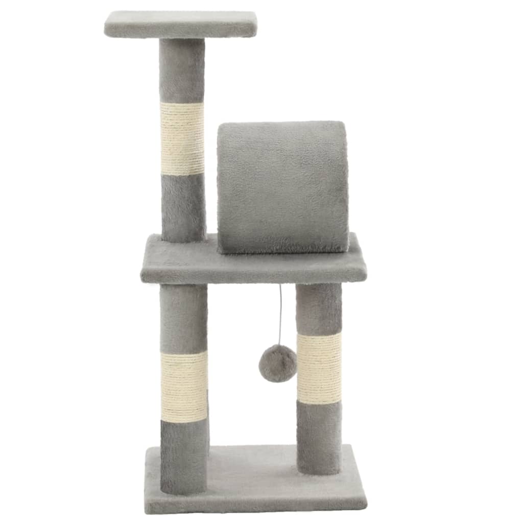 vidaXL Cat Scratching Post with Sisal Scratchers 65 cm Grey