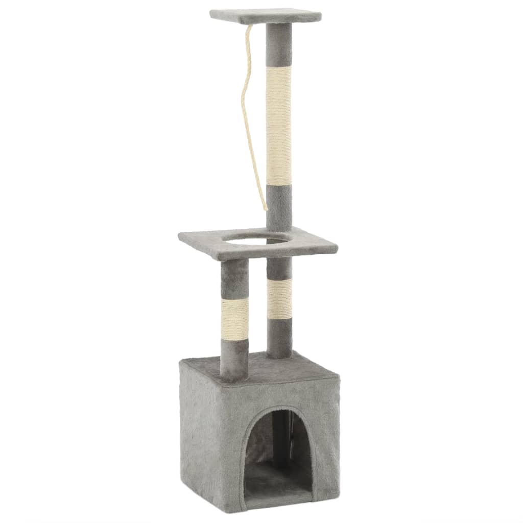 vidaXL Cat Tree with Sisal Scratching Posts 109 cm Grey