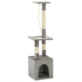 vidaXL Cat Tree with Sisal Scratching Posts 109 cm Grey