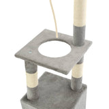 vidaXL Cat Tree with Sisal Scratching Posts 109 cm Grey
