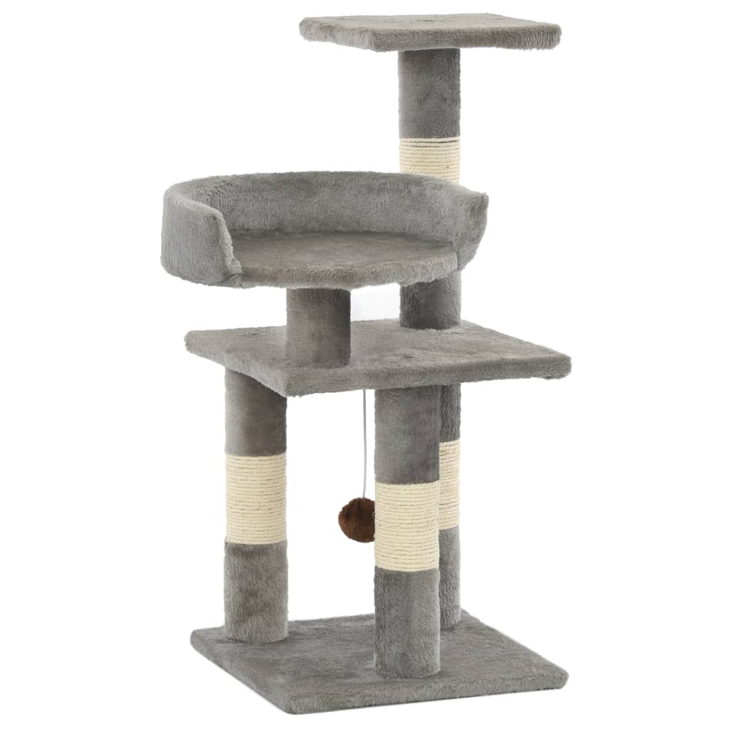 vidaXL Cat Scratching Post with Sisal Scratchers 65 cm Grey