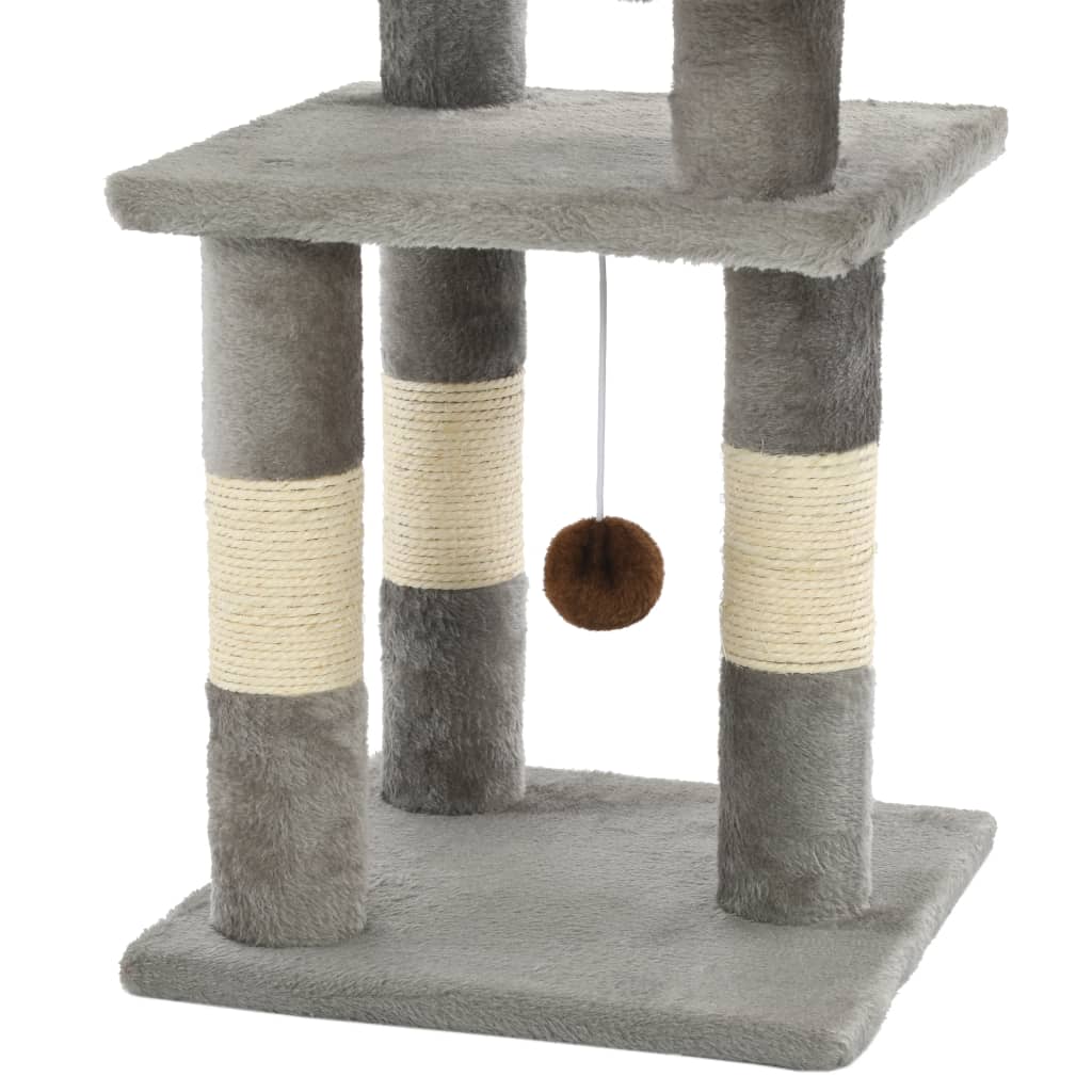 vidaXL Cat Scratching Post with Sisal Scratchers 65 cm Grey