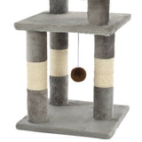 vidaXL Cat Scratching Post with Sisal Scratchers 65 cm Grey