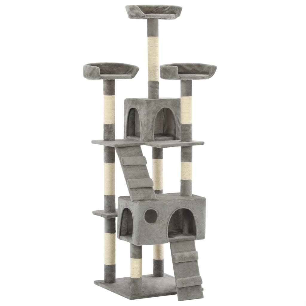 vidaXL Cat scratching post with sisal scratching posts 170 cm grey