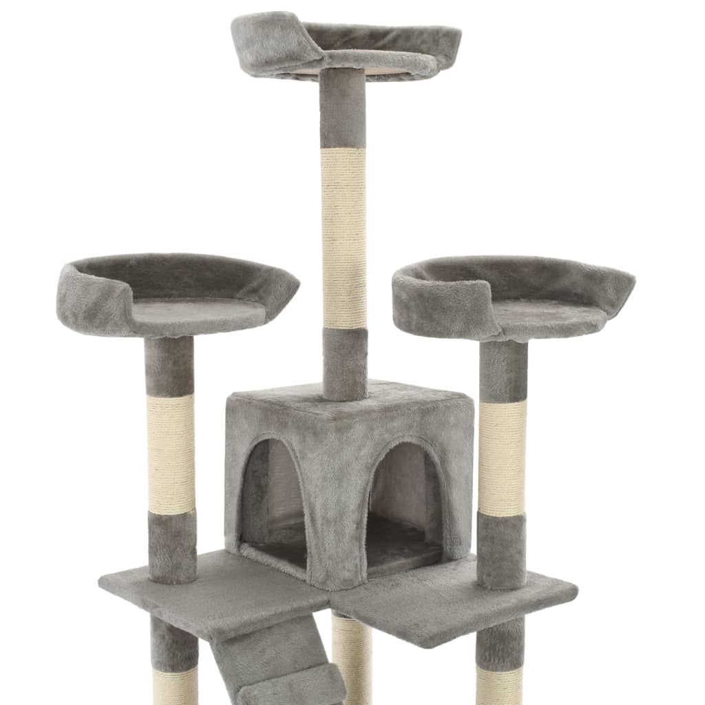 vidaXL Cat scratching post with sisal scratching posts 170 cm grey