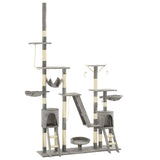 vidaXL Cat Scratching Tree with Sisal Scratching Posts 230-250 cm Grey