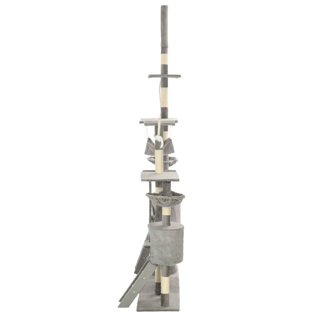vidaXL Cat Scratching Tree with Sisal Scratching Posts 230-250 cm Grey