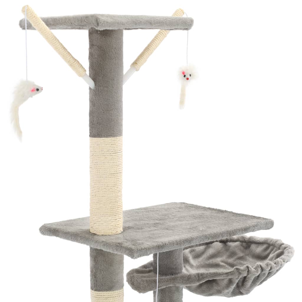 vidaXL Cat Scratching Tree with Sisal Scratching Posts 230-250 cm Grey