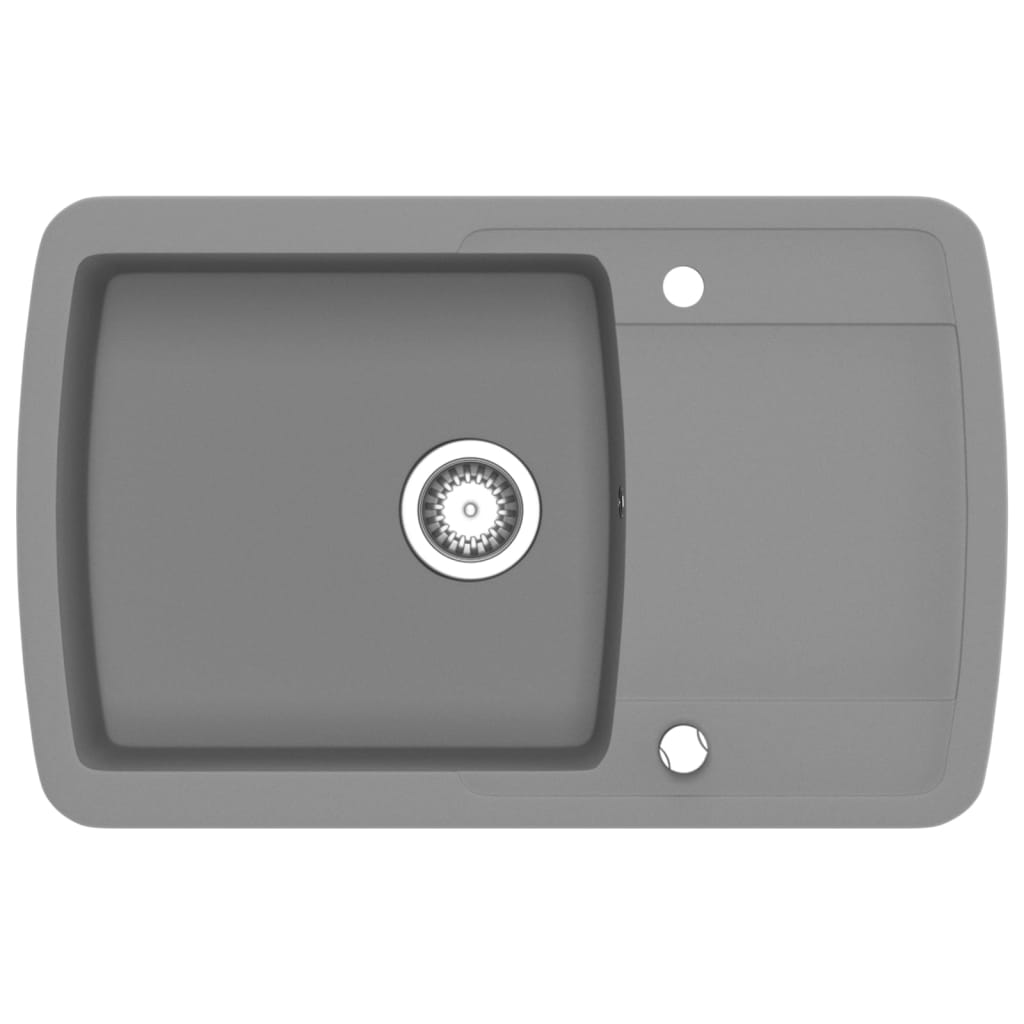 vidaXL Sink single bowl granite black